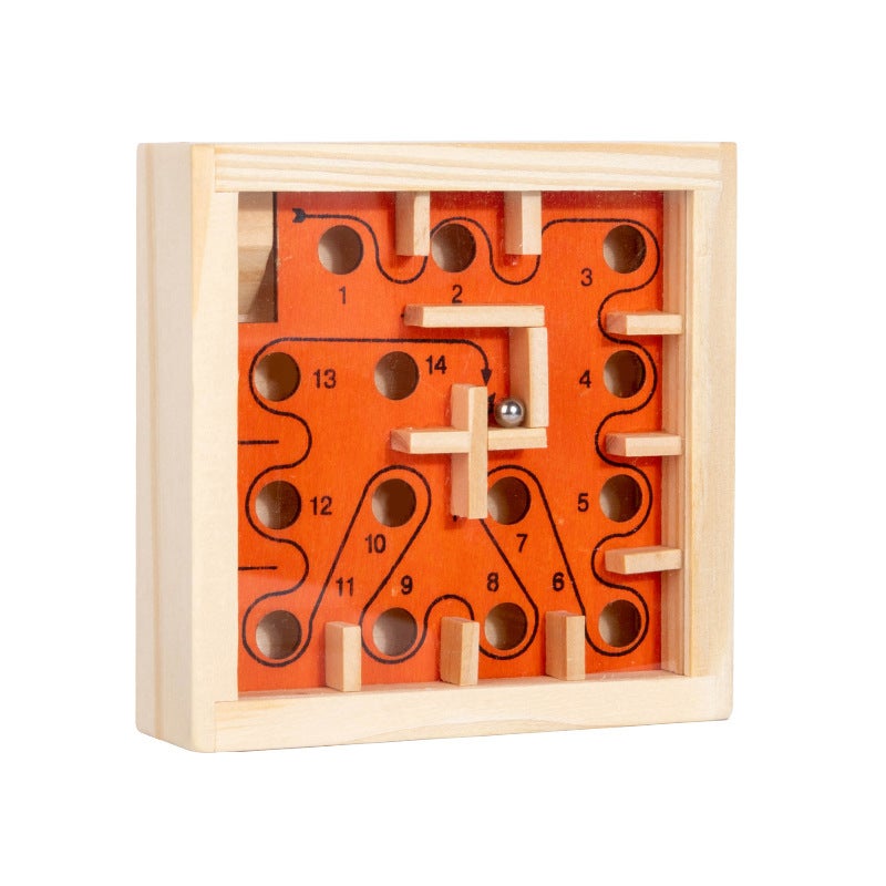 Children'S Wooden Maze Hand-Eye Coordination Intelligence Ball Ball Balance Concentration Game Beneficial Intelligence Wooden Toys - Image 1